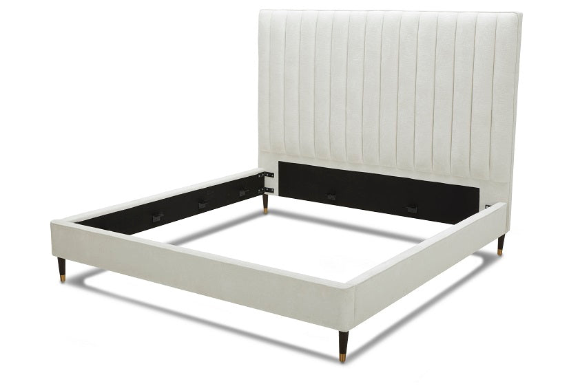 Hemlock - Contemporary White Fabric Q Bed