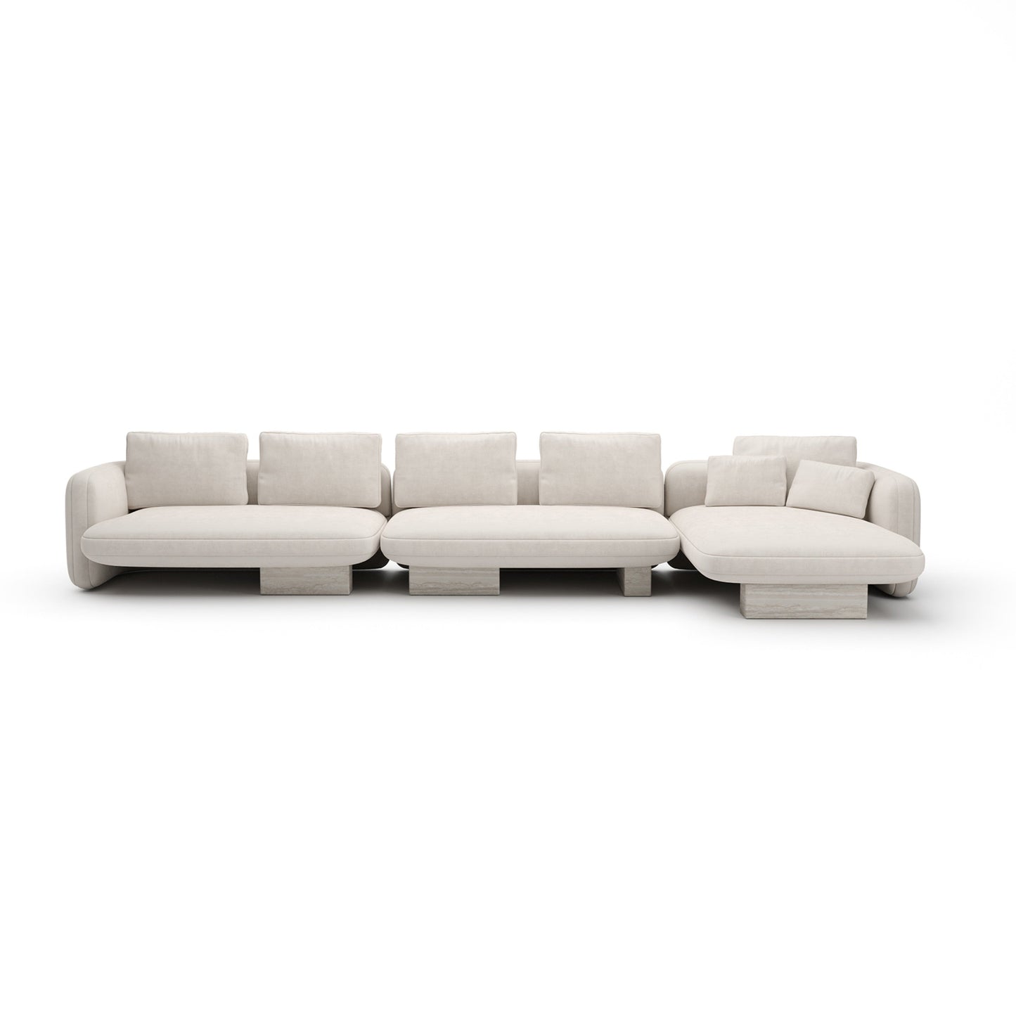 Overlap Right Chaise Sec Large Ecru