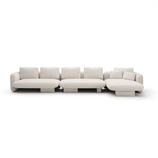 Overlap Right Chaise Sec Large Ecru