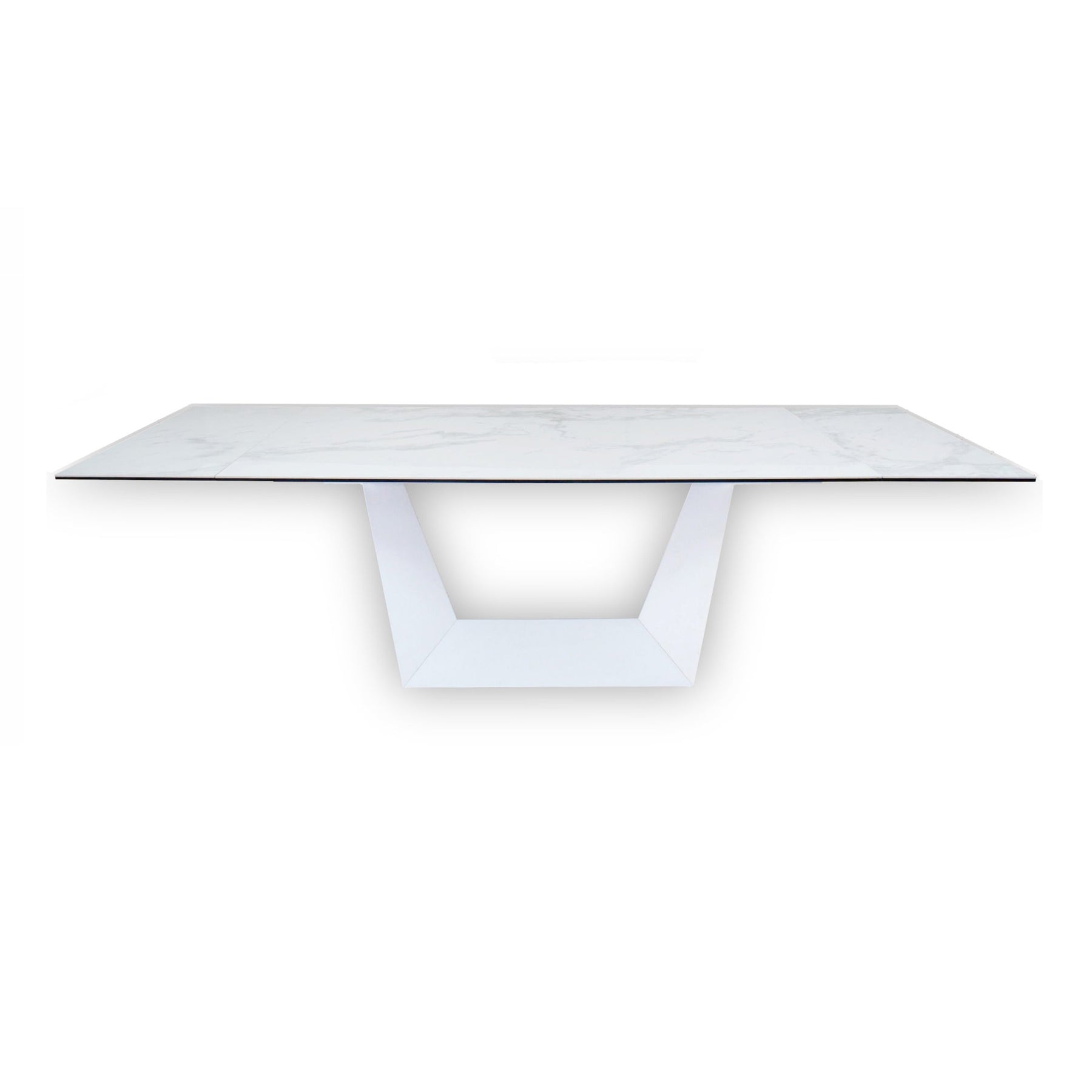 Baldwin - Modern White Ceramic Extendable Dining Table