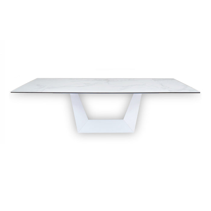 Baldwin - Modern White Ceramic Extendable Dining Table