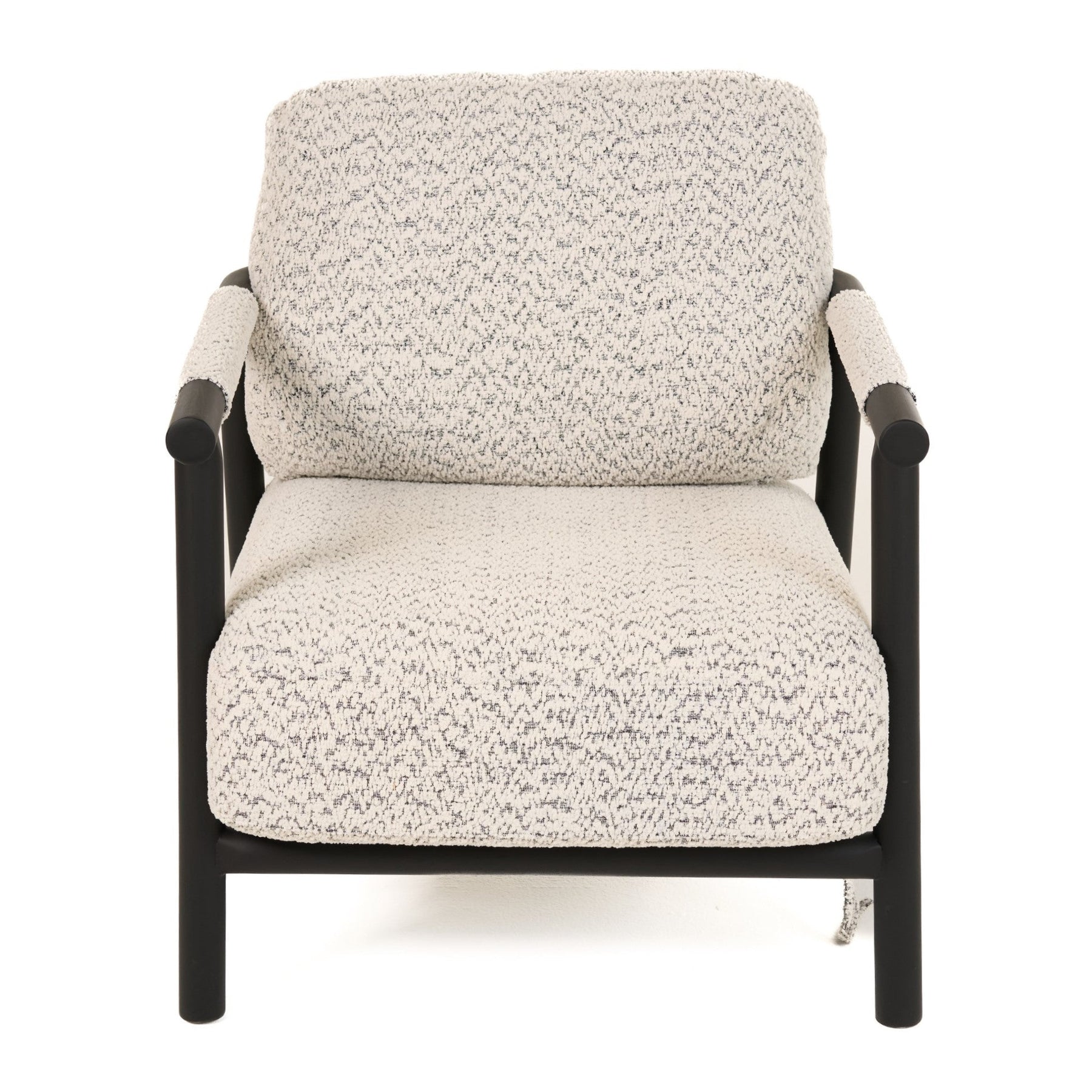 Balko - Modern Grey Fabric + Black Accent Chair