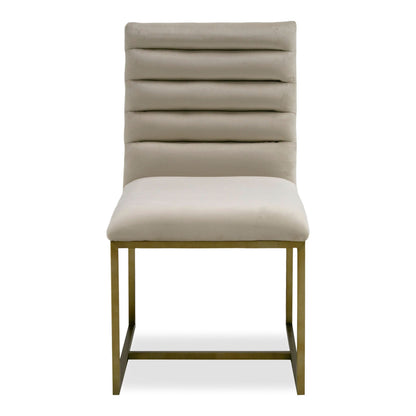 Barker - Modern Beige & Brush Gold Dining Chair (Set of 2)