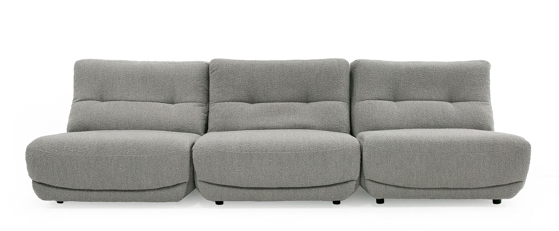 Basil - Modern Grey Fabric Large Sofa With 3 Electric Recliners