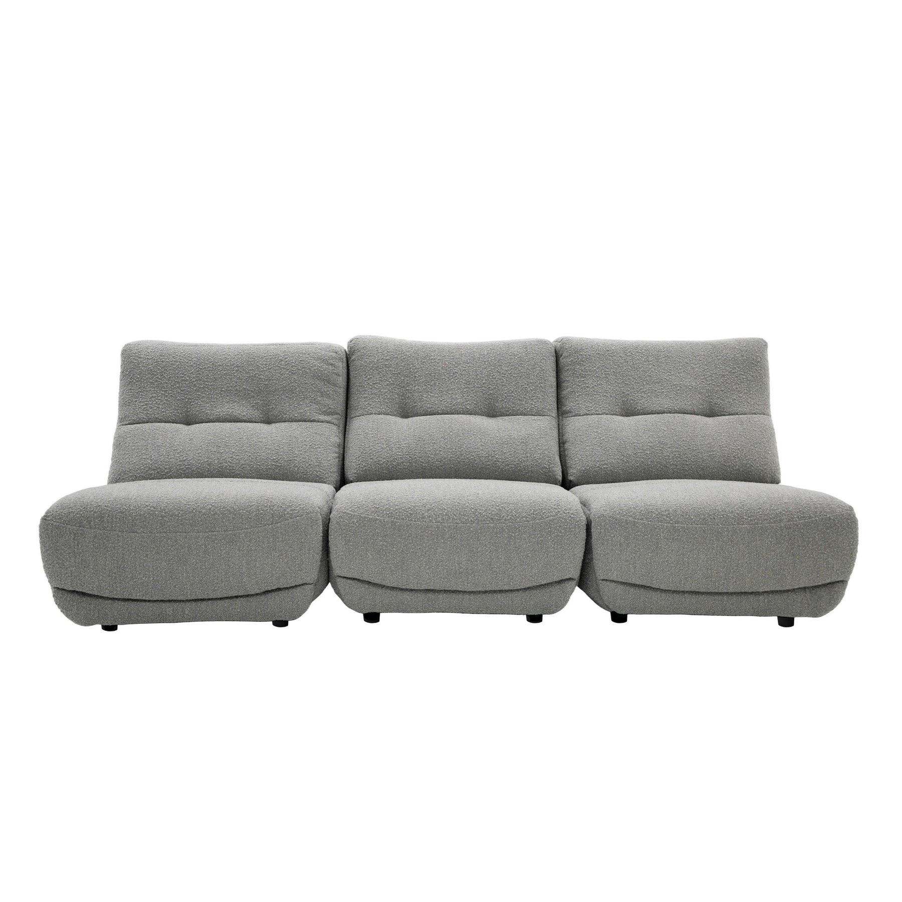 Basil - Modern Grey Fabric Small Sofa With 3 Electric Recliners