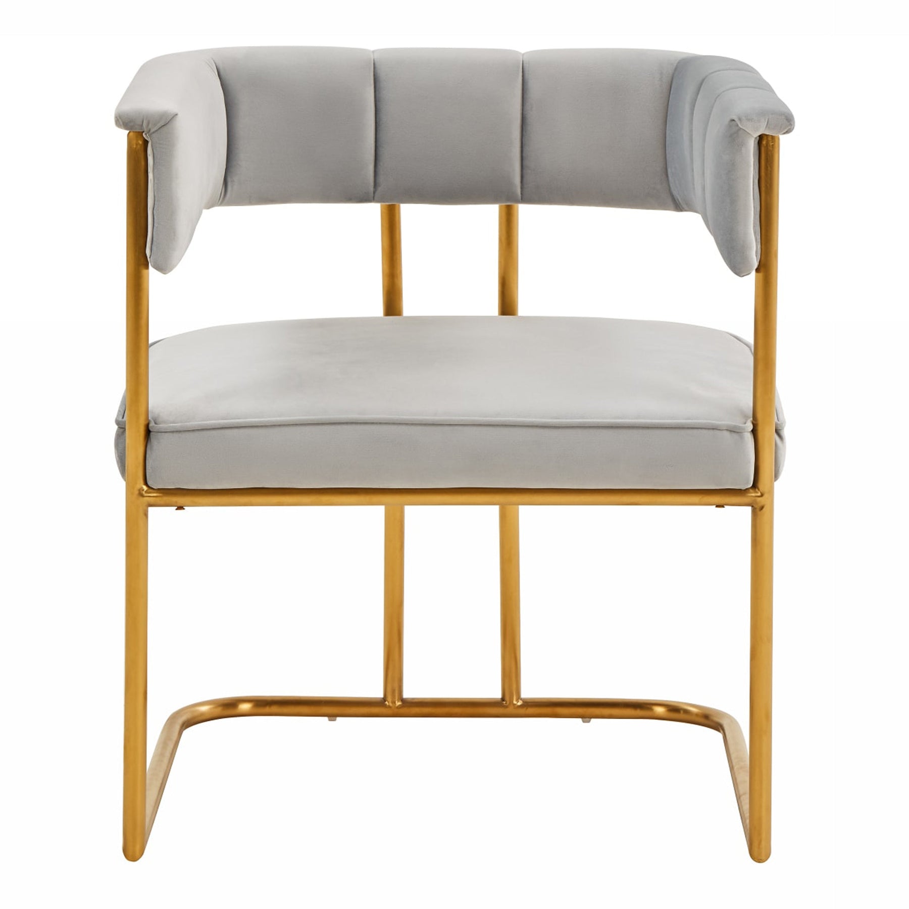 Bavaria - Modern Light Grey Fabric + Gold Accent Chair
