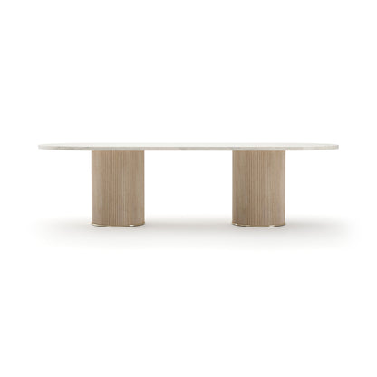 Rhythm  Oval Stone Top Dining Tbl