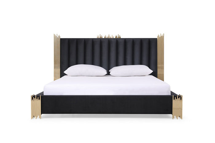 Token Modern Black & Gold Bedroom Set