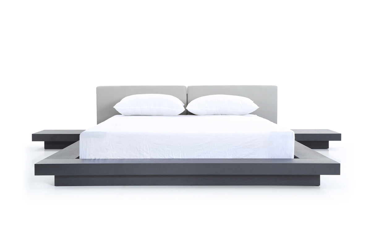 Opal Modern Wenge & Grey Platform Bed
