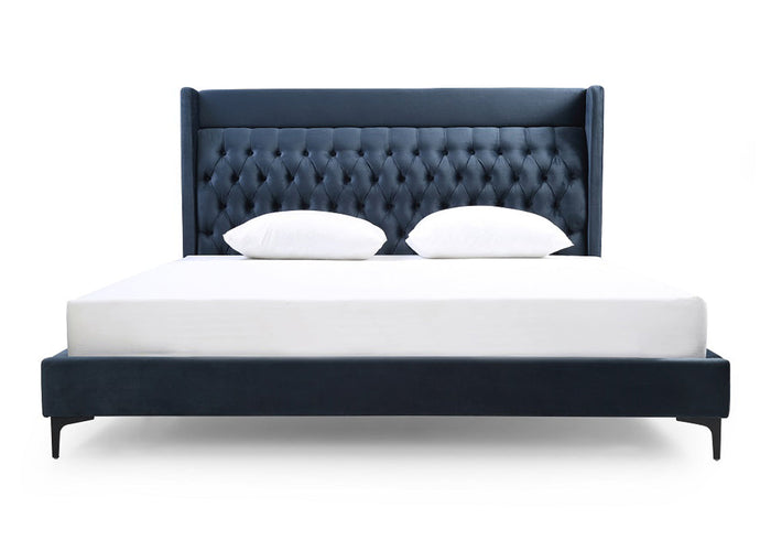 Wales Modern Blue Fabric Bed