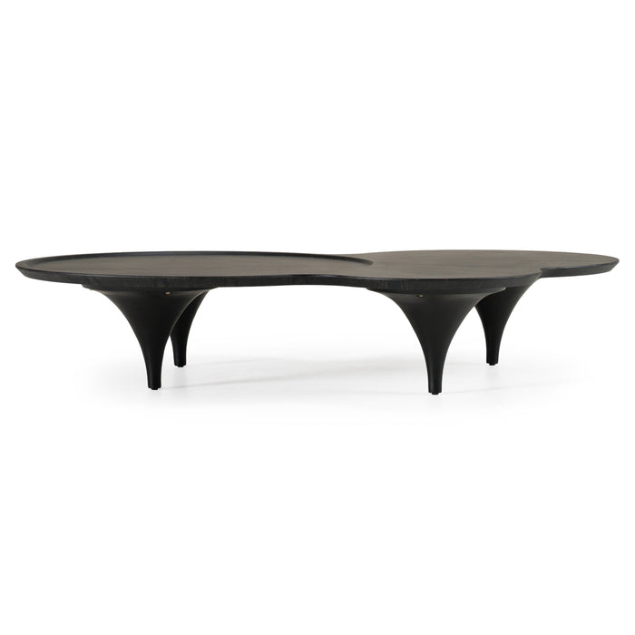 Beulah - Modern Free Form Black Ash Coffee Table