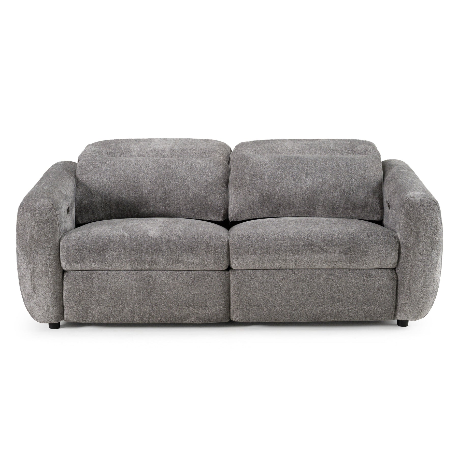 Brevig - Modern Grey Fabric Sofa w/ 2 Recliners