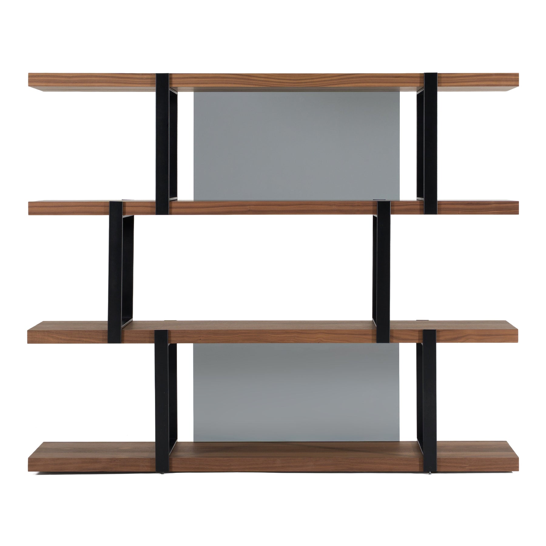 Brewer - Modern Walnut & Black Bookshelf