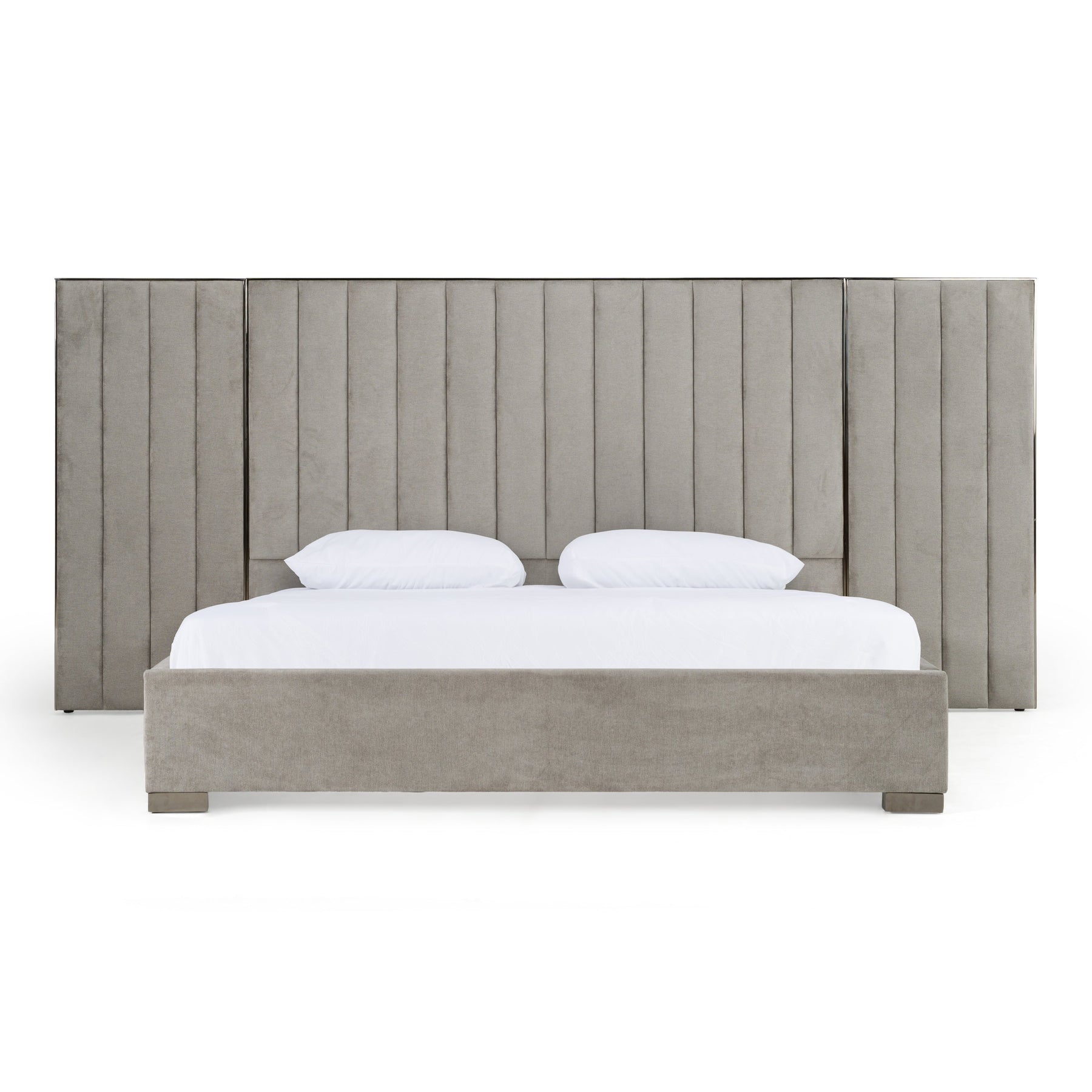 Buckley - Modern Grey & Black Stainless Steel Bed