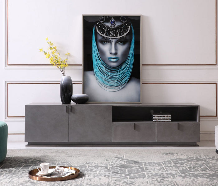 Buckley - Modern Grey Crackle TV Stand
