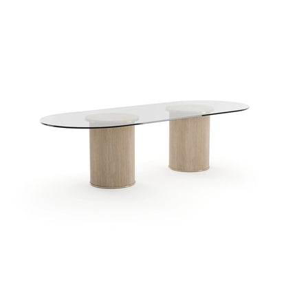 Rhythm Oval Glass Top Dining Table