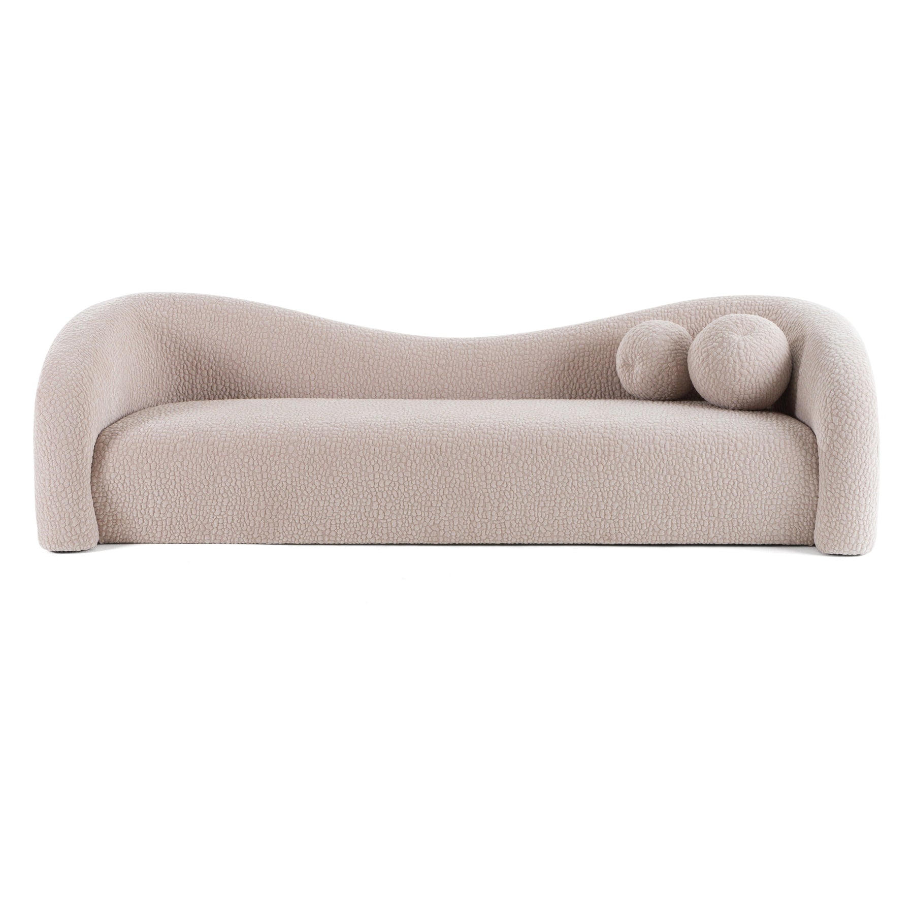 Calico - Contemporary Beige Pebble Fabric 3-Seat Sofa