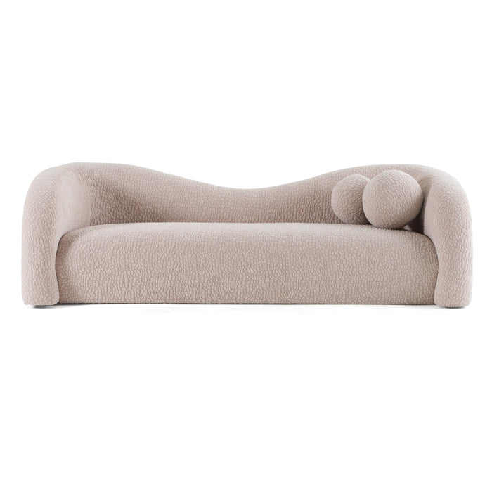 Calico - Contemporary Beige Pebble Fabric 4-Seat Sofa