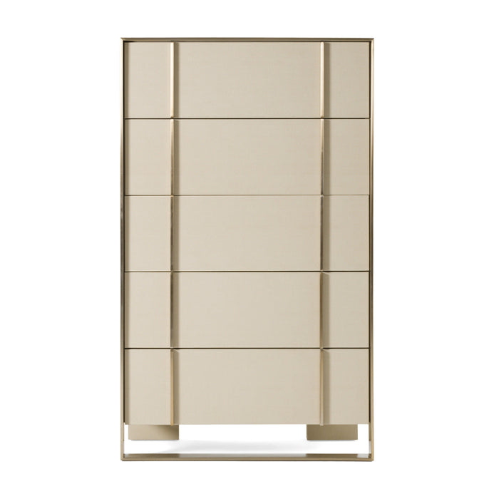 Cartier - Modern Beige Shagreen and Brushed Brass Chest