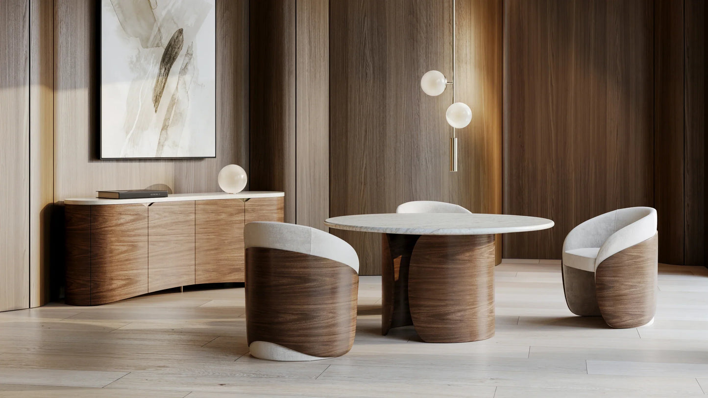 Fleur Wood Back Dining Chair