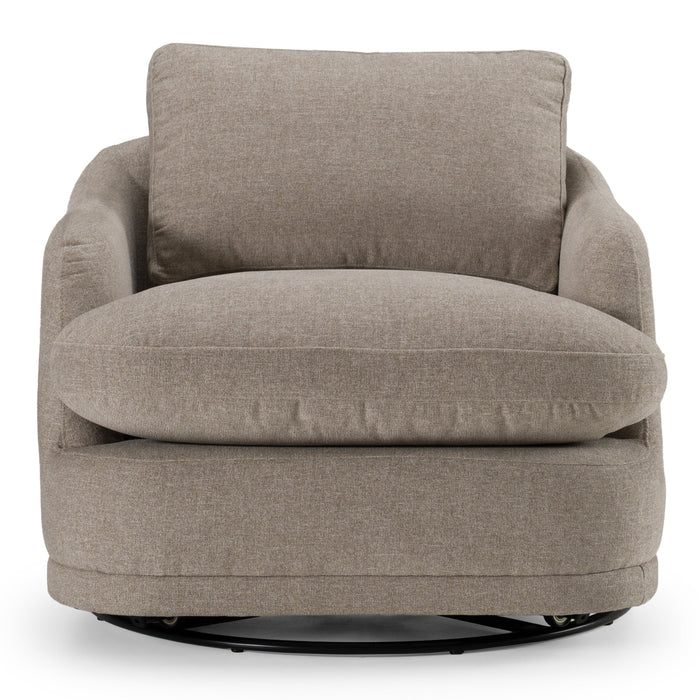 Chantry - Modern Grey Sand Fabric Swivel Accent Chair