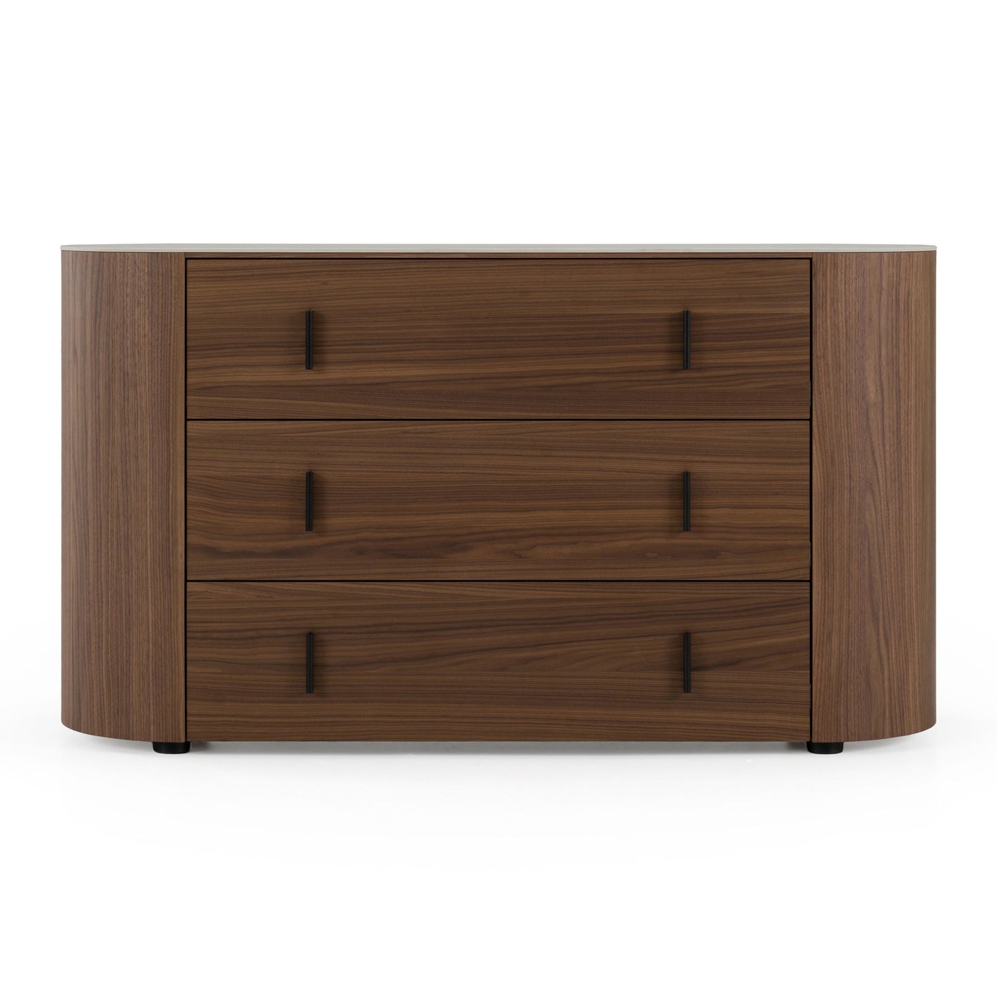 Chelton - Contemporary White Ceramic Walnut Dresser