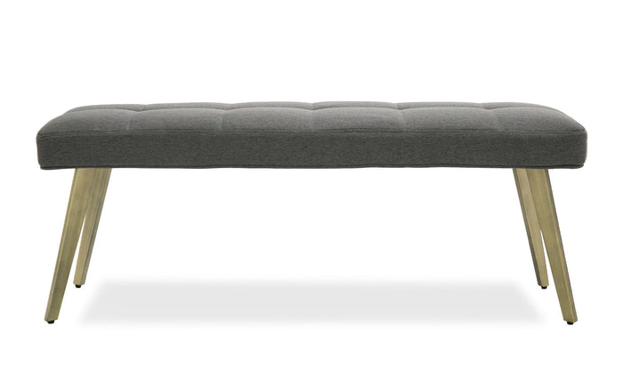 Cici - Contemporary Grey & Antique Brass Bench