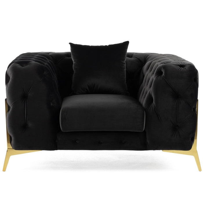 Clarice - Transitional Black Velvet Chair