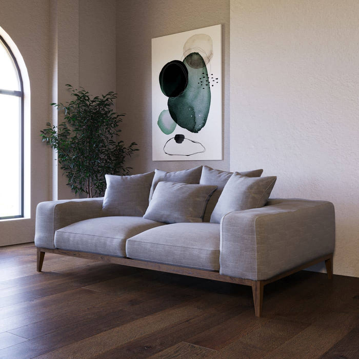 Corina - Modern Grey Linen Loveseat