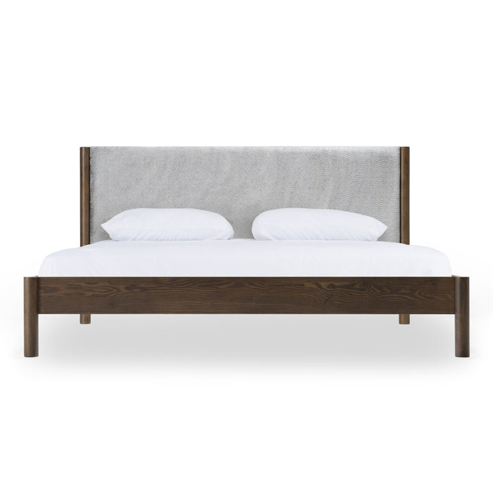Carolina - Modern Grey Fabric + Wenge Bed
