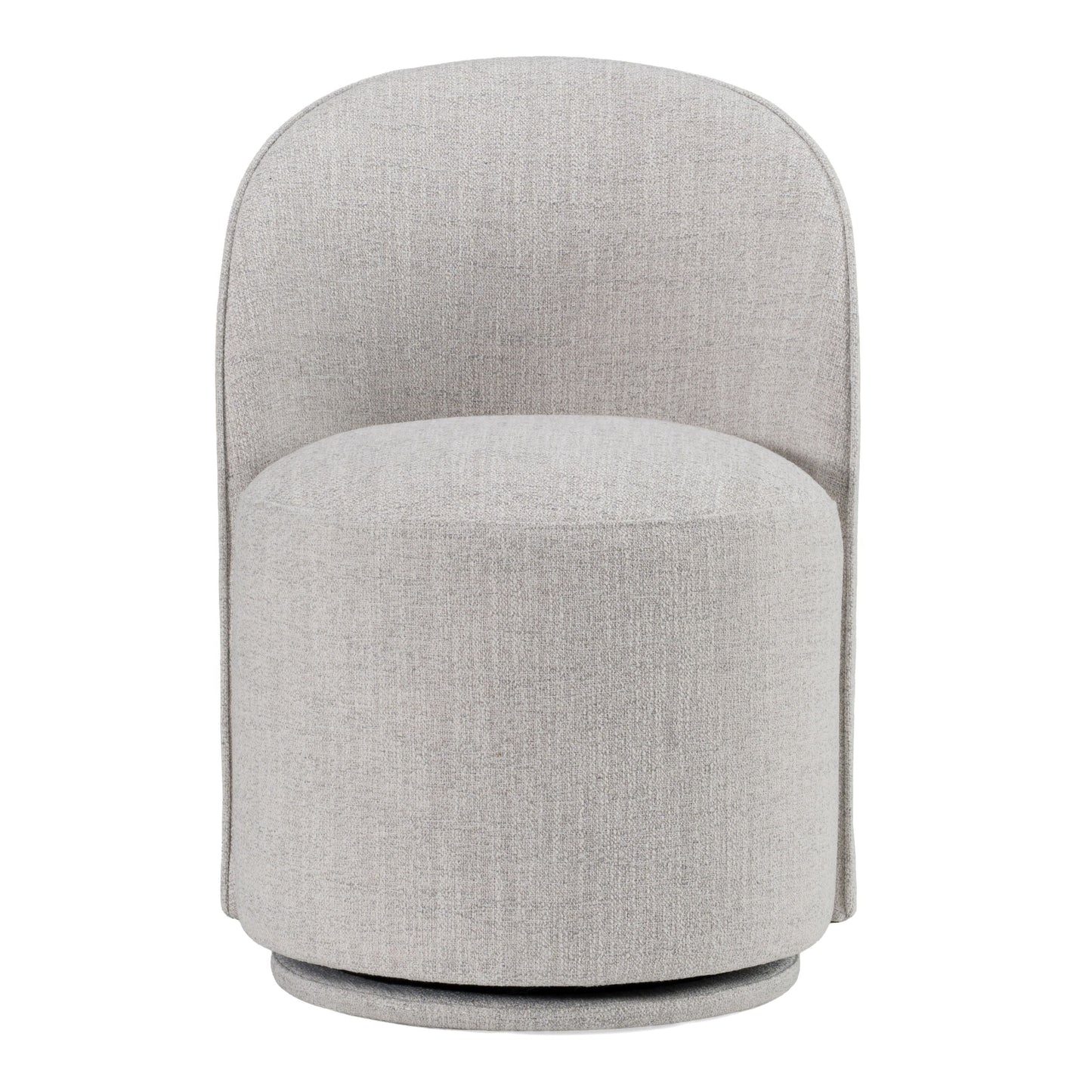 Correa - Modern Light Grey Fabric Swivel Dining Chair