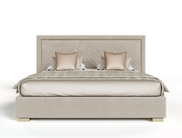 Corrico - Modern Off White and Champagne Gold Bedroom Set