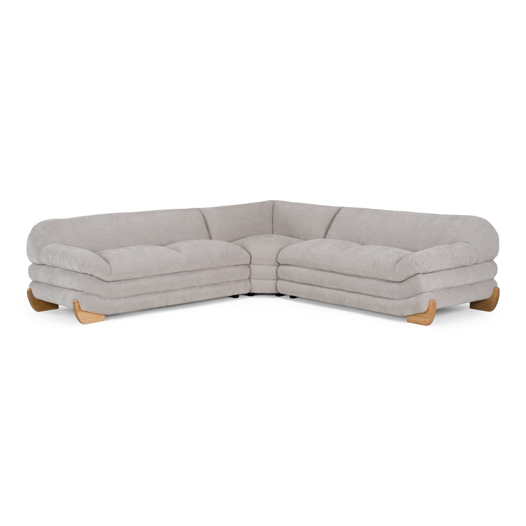 Crockett - Modern Light Grey Fabric Sectional Sofa