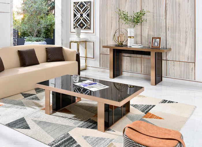 Cartier Modern Black & Rosegold Coffee Table