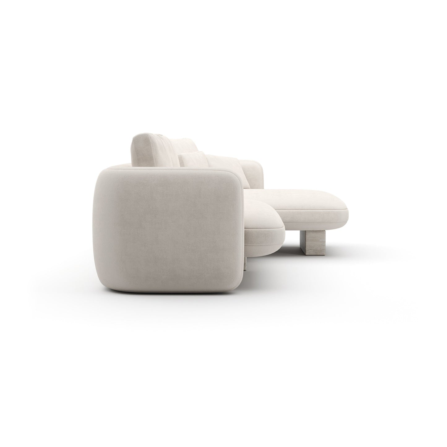 Overlap Right Chaise Sec Small Ecru