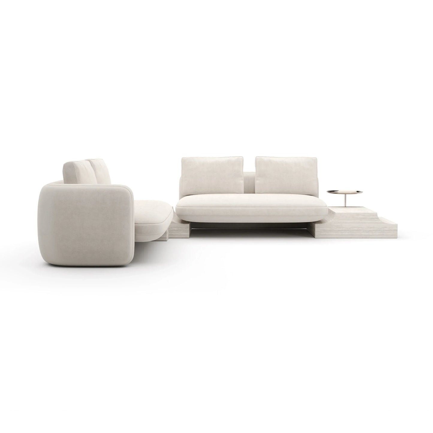Overlap Wedge Sectional Ecru
