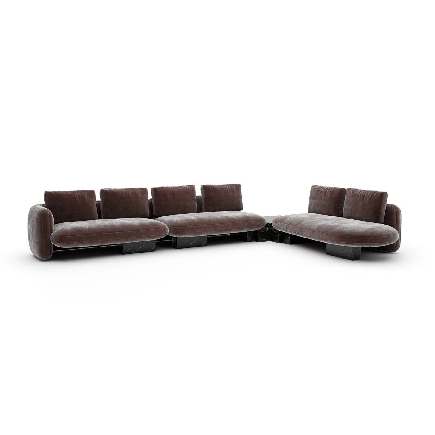 Overlap L Bumper Sectional Dk Taupe