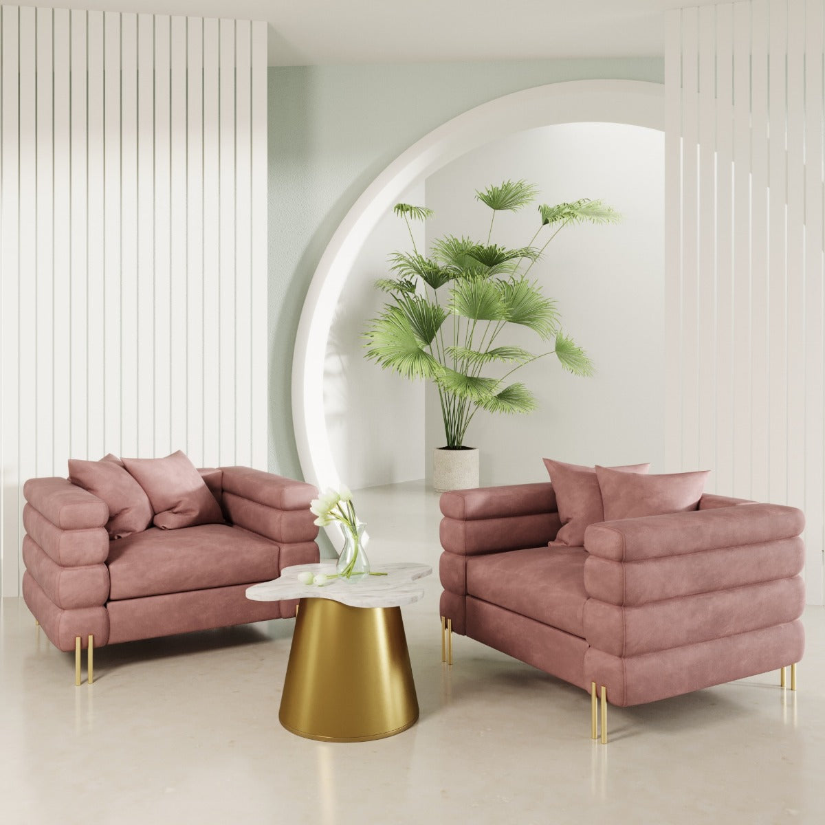 Branson - Pink Velvet Accent Chair