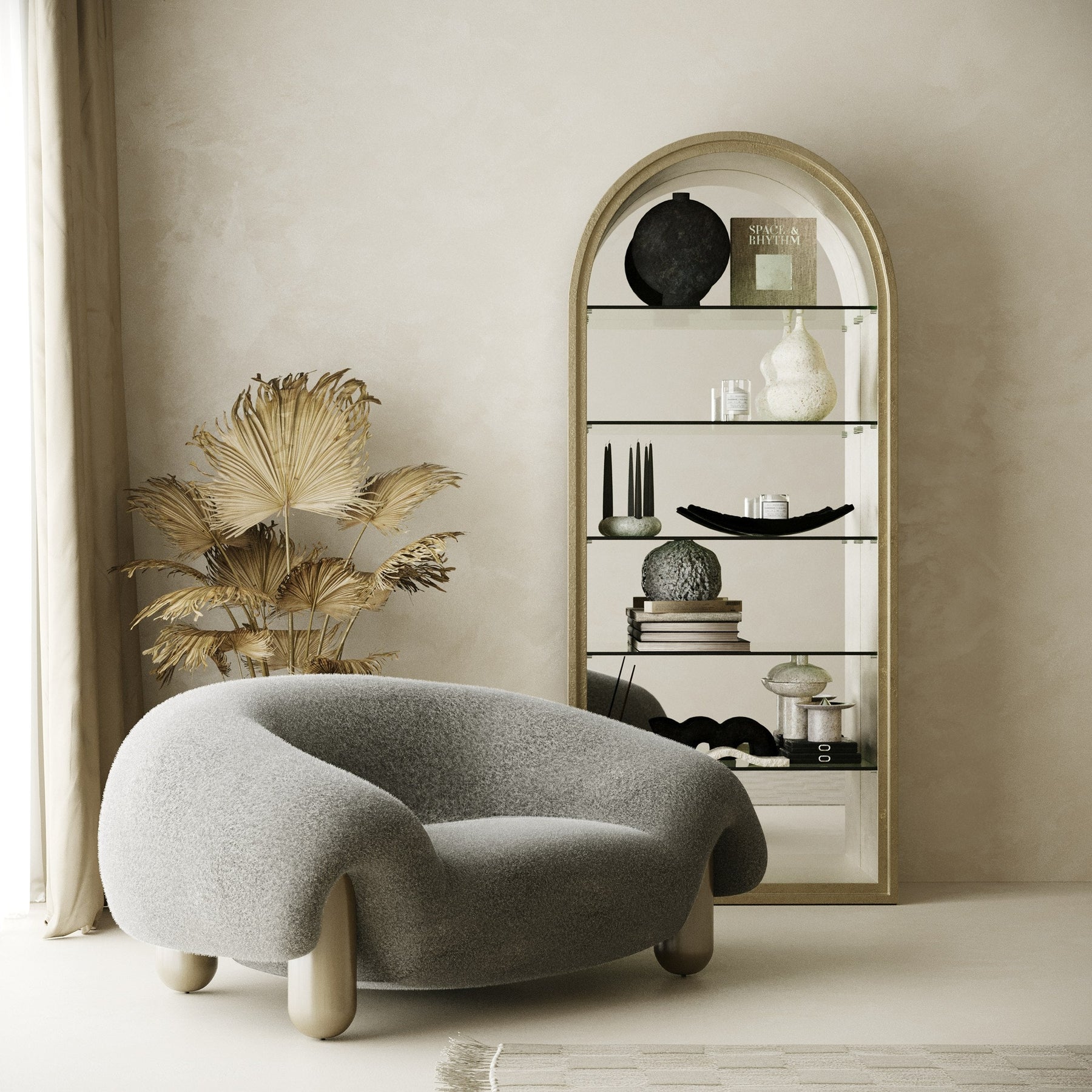 Clarity - Contemporary Grey Fabric Accent Chair