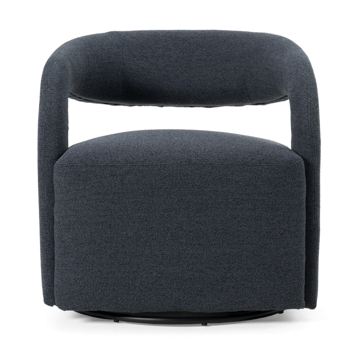 Dowsett - Modern Charcoal Fabric Swivel Accent Chair