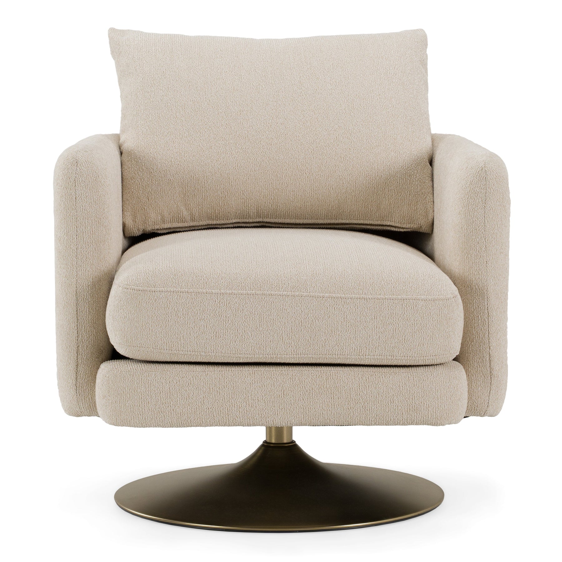 Doyle - Modern Cream Fabric + Gold Accent Chair