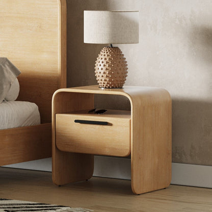 Dresden - Modern Natural Acacia 1-Drawer Nightstand