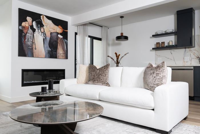 Poppy - Modern White Fabric Sofa