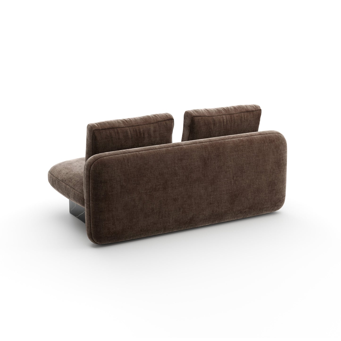 Overlap Armless Loveseat Dk Taupe