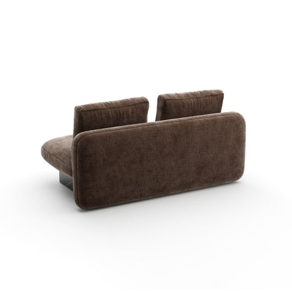 Overlap Armless Loveseat Dk Taupe
