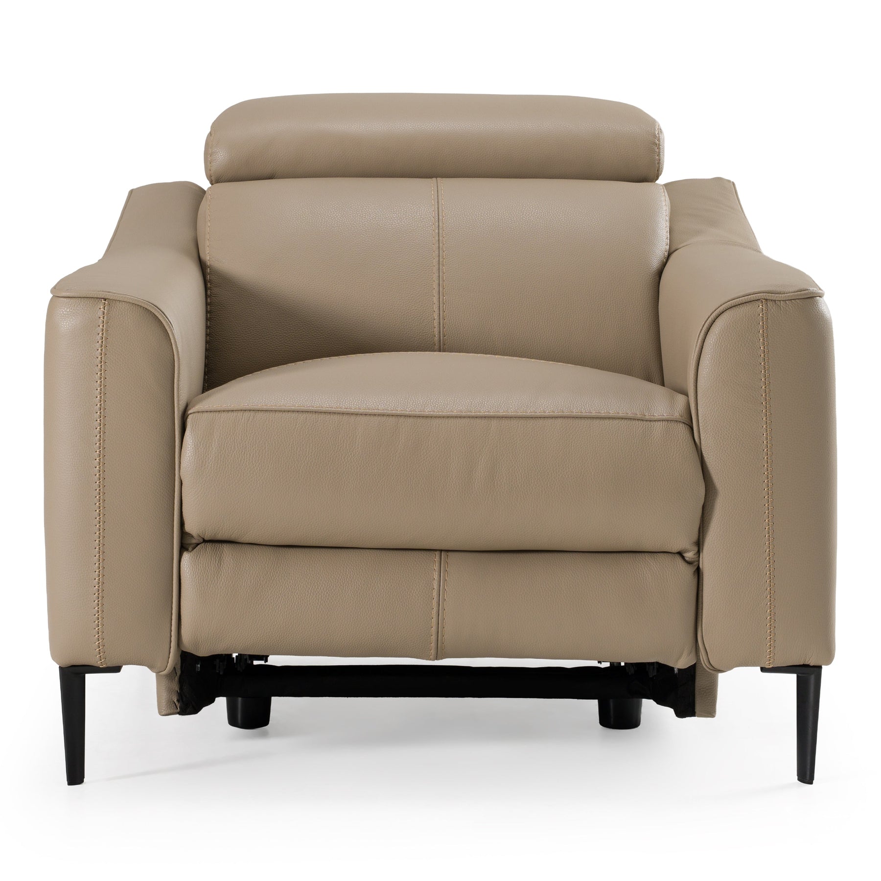 Eden - Modern Taupe Leather Recliner Chair