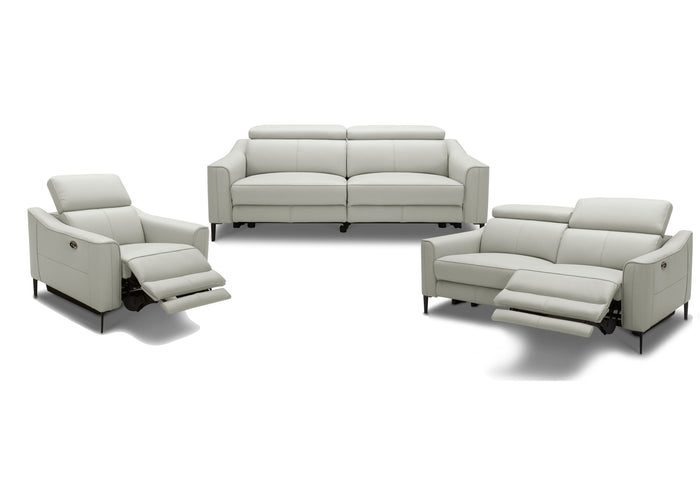 Eden - Modern Grey Leather Sofa Set