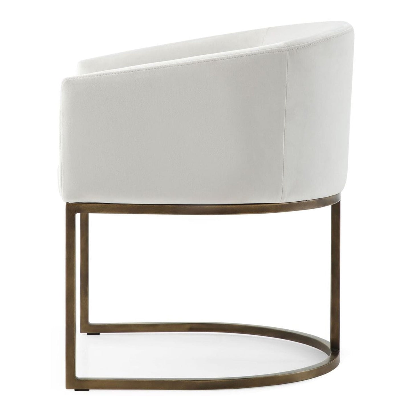 Elisa - Modern Beige Velvet & Brass Dining Chair