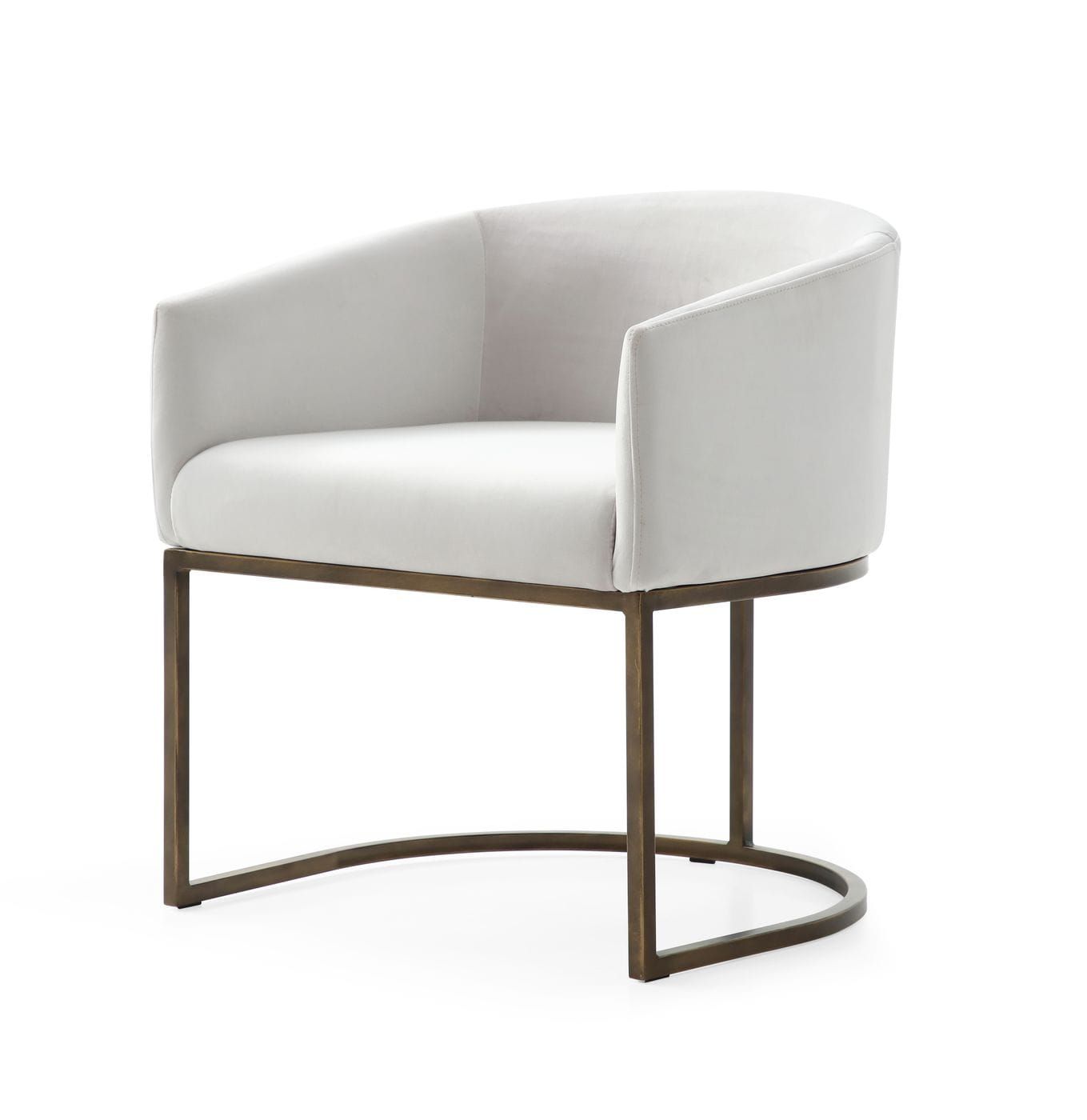 Elisa - Modern Beige Velvet & Brass Dining Chair