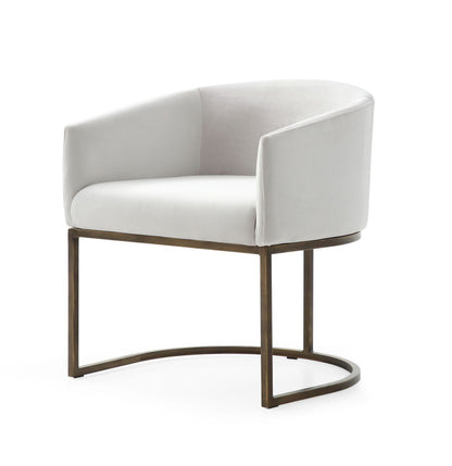 Elisa - Modern Beige Velvet & Brass Dining Chair